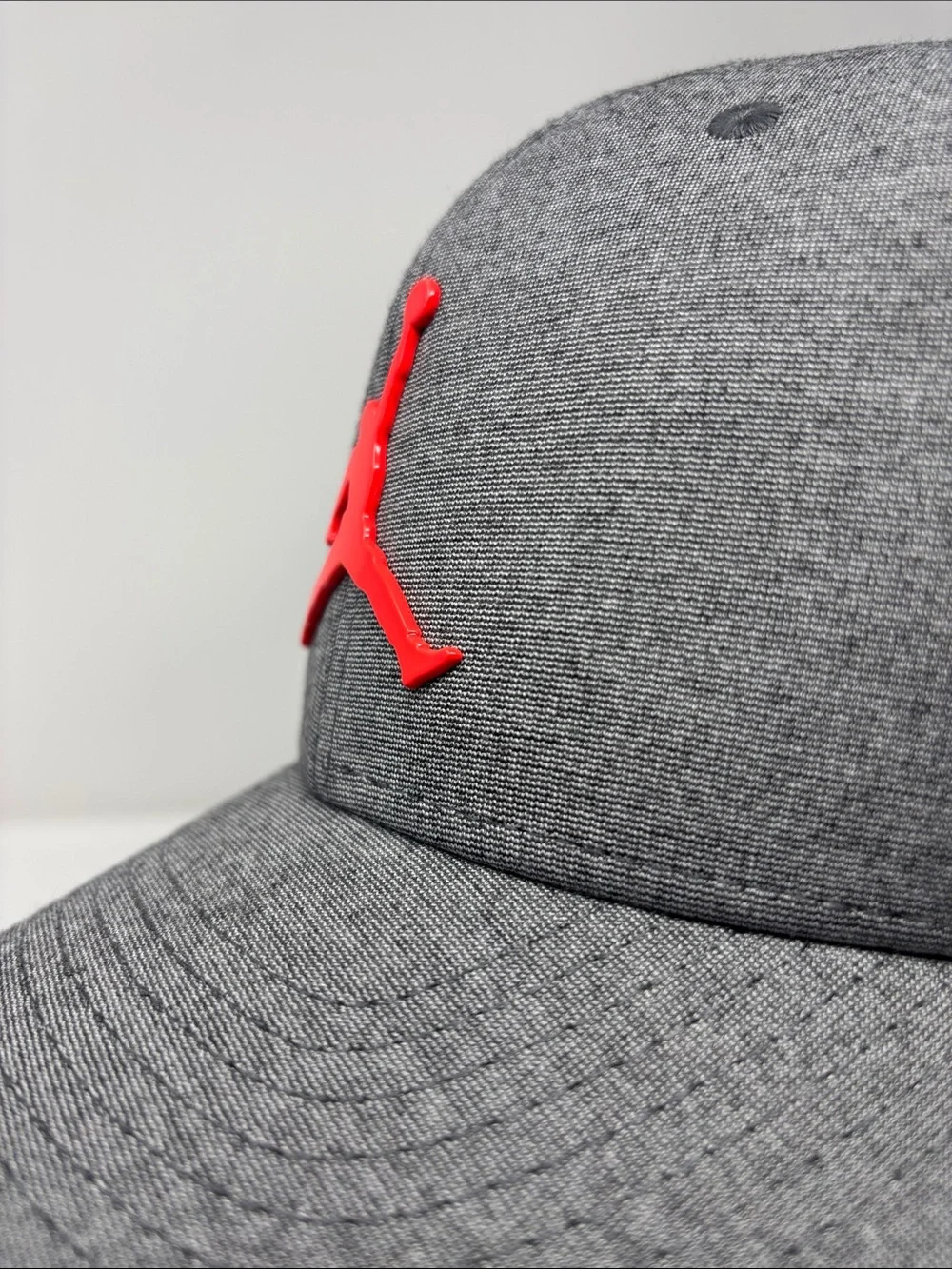 Jordan Heather Grey Hat with Red Jumpman